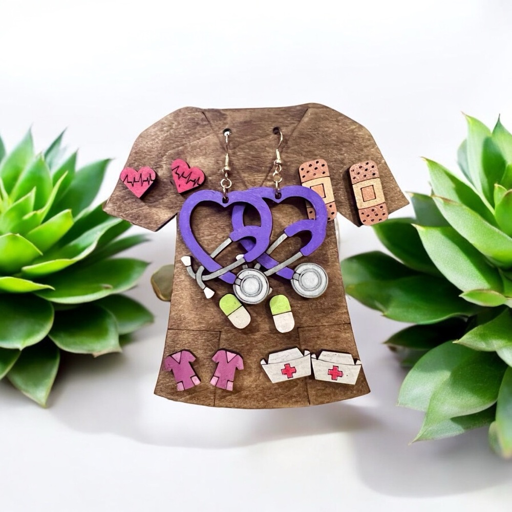 Nurse/Medical Professional Earring Gift Set, Handcrafted, 6 Pair